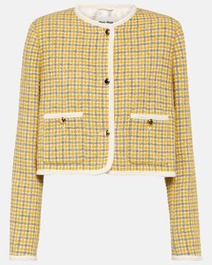 Miu Miu Single-Breasted Boucle Jacket - Metallic