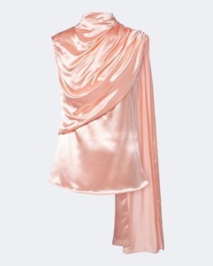 Mugler Top Aus Satin - Pink