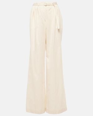 JOSEPH Tunis High-Rise Cotton Wide-Leg Trousers - Natural