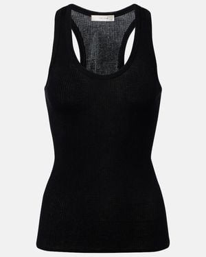 The Row Cendrea Ribbed-Knit Cotton Tank Top - Black