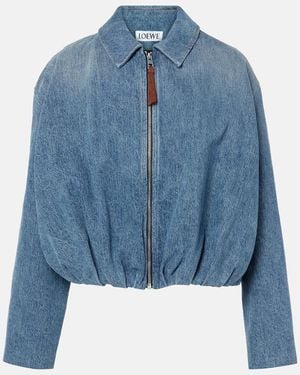 Loewe Draped Denim Jacket - Blue