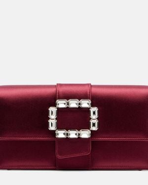 Manolo Blahnik Maycapjou Embellished Satin Clutch - Red