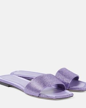 Jimmy Choo Clovis Embellished Satin Mules - Purple
