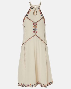 Isabel Marant Sammy Cotton-Blend Minidress - Natural