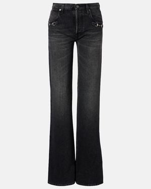 Gucci Horsebit Wide-Leg Jeans - Black