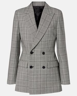 Nili Lotan Weston Plaid Virgin Wool Blazer - Grey