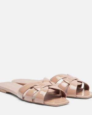 Saint Laurent Patent Leather Sandals - Pink