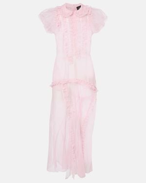 Simone Rocha Midikleid Aus Tuell - Pink