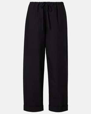 The Row Delano Cotton Straight Pants - Blue