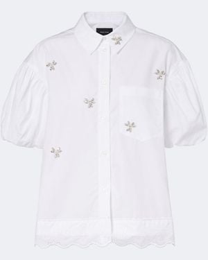 Simone Rocha Embellished Cotton Poplin Shirt - White
