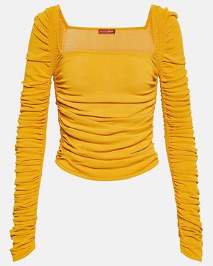 Altuzarra Asgard Ruched Jersey Top - Yellow