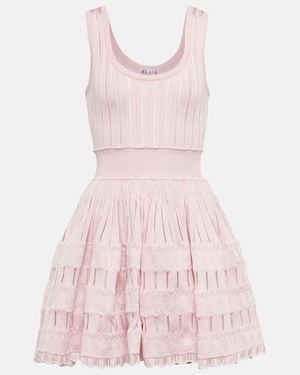 Alaïa Alaïa Fluid Knitted Mini Dress - Pink