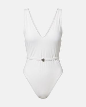 Tory Burch Badeanzug Double T Mit Guertel - Weiß