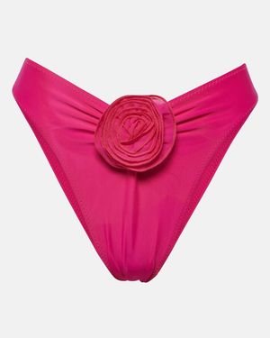 SAME Rose Floral-Applique Bikini Bottoms - Pink