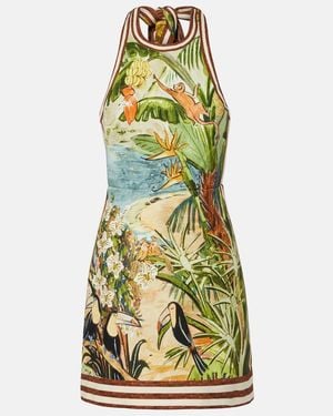 ALÉMAIS X Mokshini Toucan Tango Cotton Minidress - Green