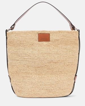 Isabel Marant Sac Bayia En Raphia Et Cuir - Neutre