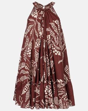 Poupette Cleo Printed Cotton Minidress - Red