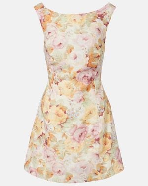 Faithfull the Brand Sofia Floral Linen Minidress - Multicolour