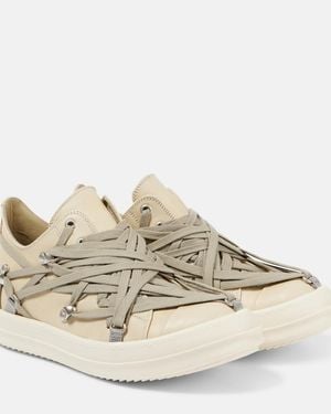 Rick Owens Hollywood Megalace Suede Trainers - Natural