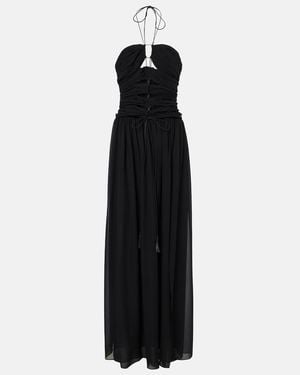 Tom Ford Cut-Out Detail Silk Maxi Dress - Black