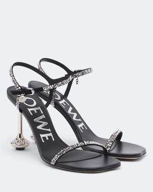 Loewe Verzierte Sandalen Toy Aus Veloursleder - Schwarz