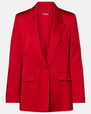 Max Mara Satin Crepe Blazer - Red
