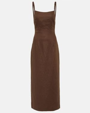 SIR. Primrose Ruched Cotton Minidress - Brown