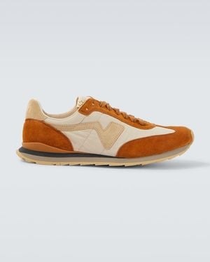 Visvim Fkt Runner Suede-Trimmed Trainers - Brown