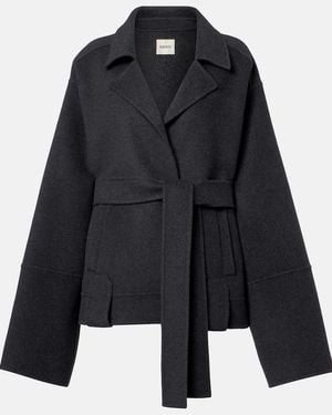 KHAITE Chaqueta Alder De Lana Con Cinturon - Negro