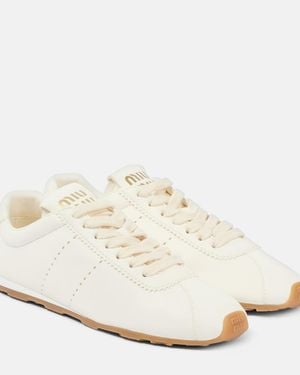 Miu Miu Leather Trainers - White