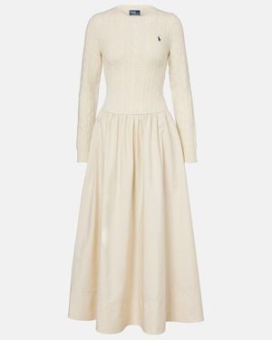 Polo Ralph Lauren Cotton And Wool-Blend Maxi Dress - Natural