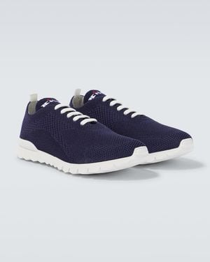 Kiton Fits Cotton Trainers - Blue