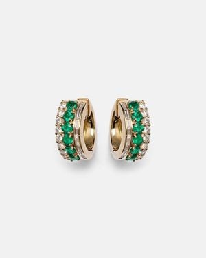 Anita Ko Lola 18Kt Earrings With Emeralds And Diamonds - White