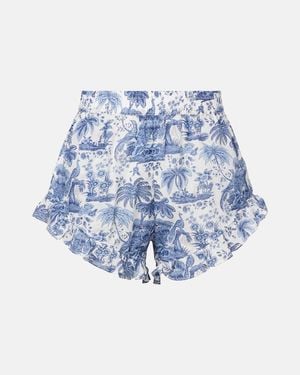 STAUD Shorts Boyana En Toile De Algodon - Azul