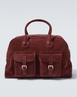 Brunello Cucinelli Suede Duffel Bag - Red