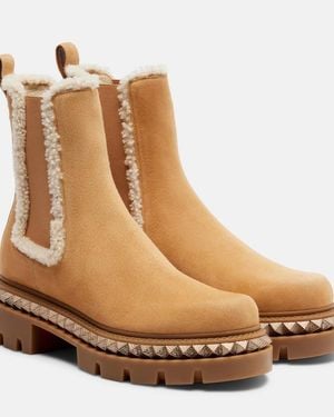 Christian Louboutin St Emilia Studded Leather Chelsea Boots - Brown