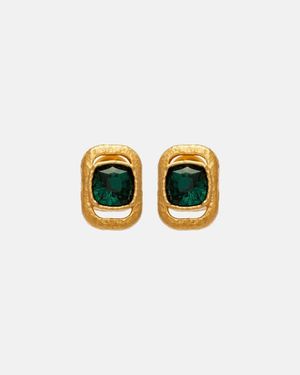 Oscar de la Renta Pendientes Con Cristales - Blanco