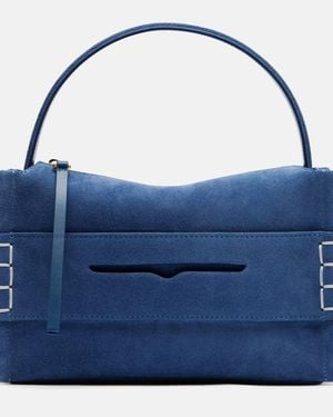 JW Anderson Schultertasche Loafer Small Aus Veloursleder - Blau