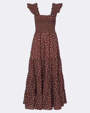 RIXO London Kendall Polka Dot Cotton Midi Dress - Purple