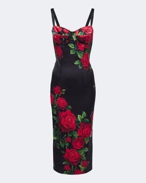 Dolce & Gabbana Bustier-Kleid Aus Einem Seidengemisch - Rot