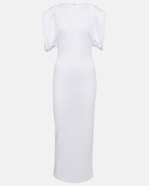 Wardrobe NYC Ruched Jersey Midi Dress - White