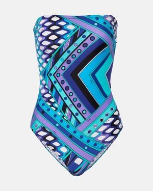 PUCCI Vivara Strapless Swimsuit - Blue