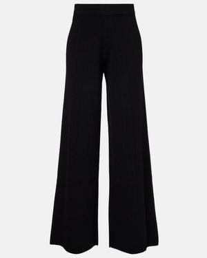 Max Mara Lama Crepe Wide-Leg Trousers - Black