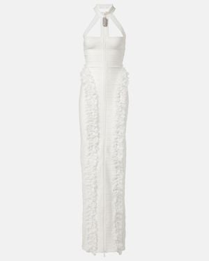 Self-Portrait X Christopher Kane Lace-Trimmed Maxi Dress - White