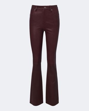 FRAME Pantalones Flared De Piel - Morado
