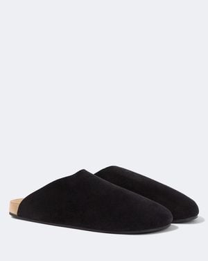 The Row New Lucca Suede Slip-On Shoes - Black