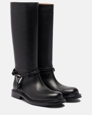 Bottega Veneta James Leather Knee-High Boots - Black