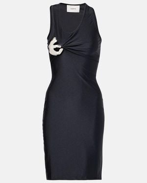 Coperni Emoji Embellished Jersey Minidress - Blue