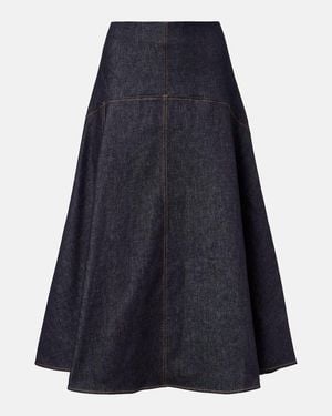 Jacquemus Triangle De-Nimes Denim Midi Skirt - Blue