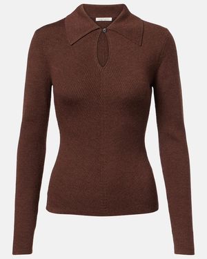 Emilia Wickstead Jersey Ambrose De Lana - Marrón